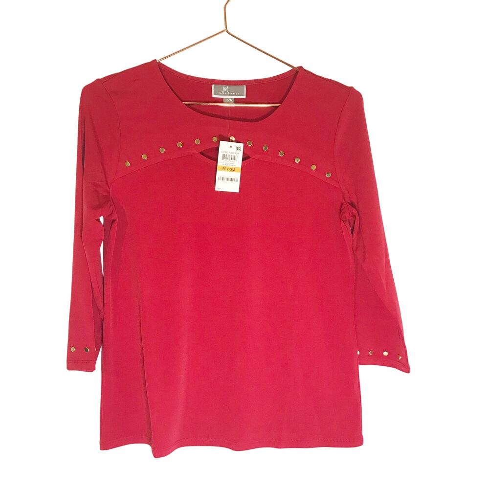 JM Collection red top petite small NWT